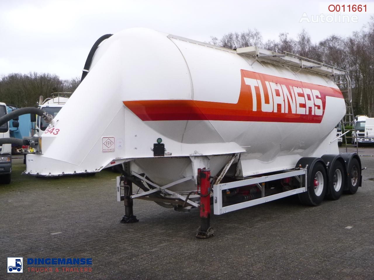 цистерна за превоз на цемент Feldbinder Powder tank alu 38 m3 / 1 comp