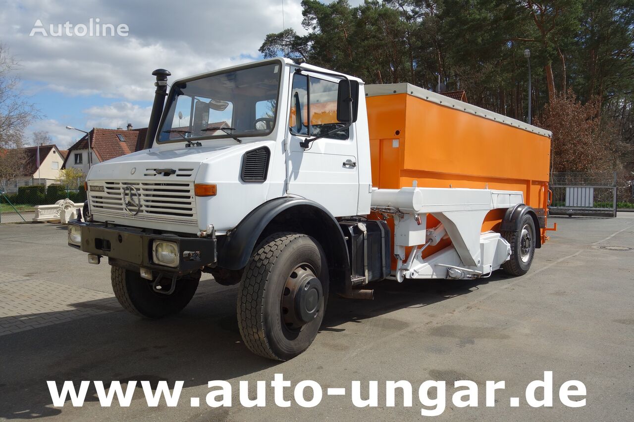 камион со автоподигнувач на контејнер Mercedes-Benz Unimog U1700 Ruthmann Cargoloader  mit Wechselcontainer