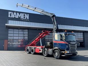 камион со кука за подигање товар Scania G490 G 490 8x2 Euro 6 HIAB 192 E-4 + SAWO Containersysteem