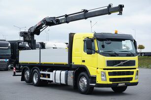 камион со рамна платформа Volvo FM 440 / SKRZYNIOWY + HDS / 3 OSIE / HIAB 166 / ROTATOR